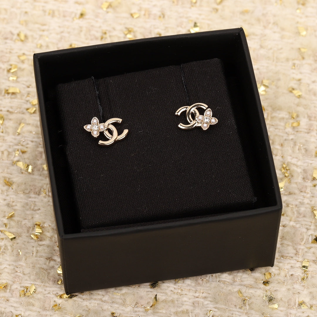 DOPPEL C BLUMEN GOLD OHRRINGE