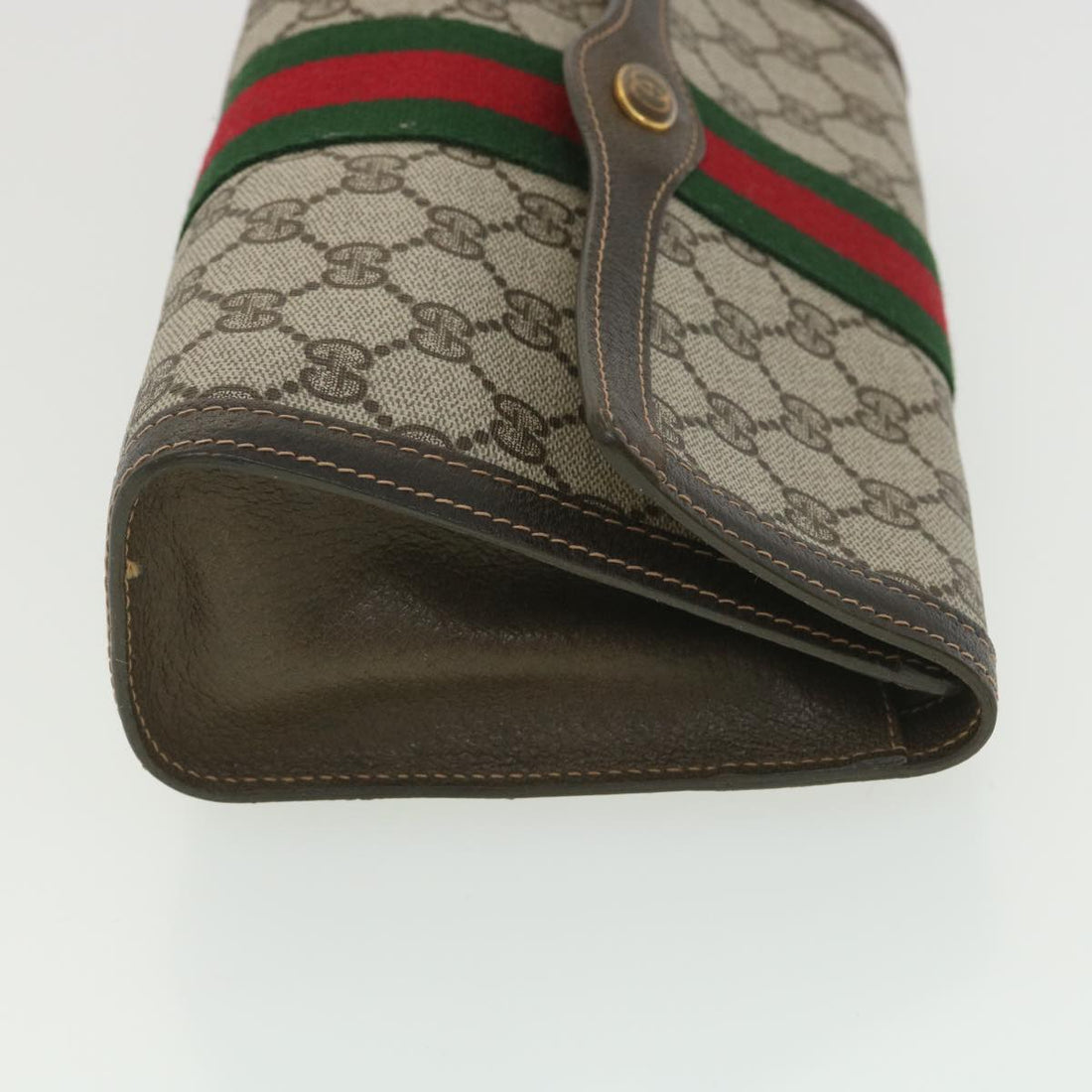 GUCCI GG Canvas Web Sherry Line Clutch Bag Beige Red Green 41.014  yk6142B - Gucci