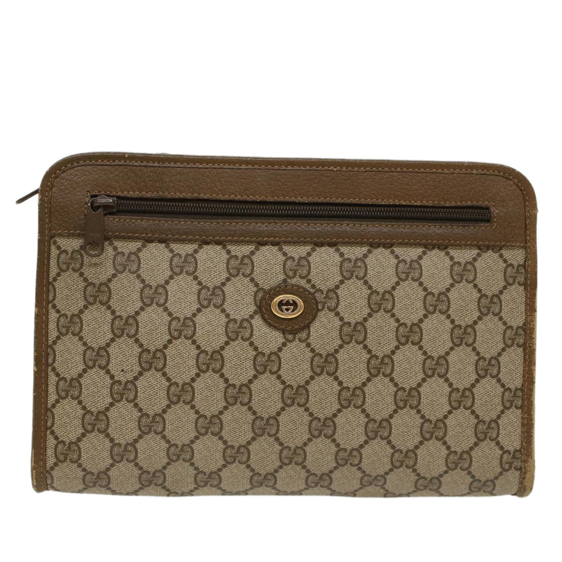 GUCCI GG Canvas Clutch Bag PVC Leather Beige  yk7935B - Gucci