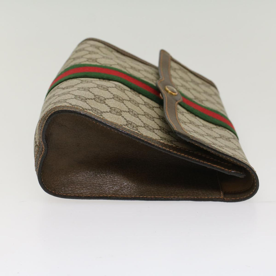 GUCCI GG Canvas Web Sherry Line Clutch Bag Beige Red Green 84.01.007  yk7987 - Gucci