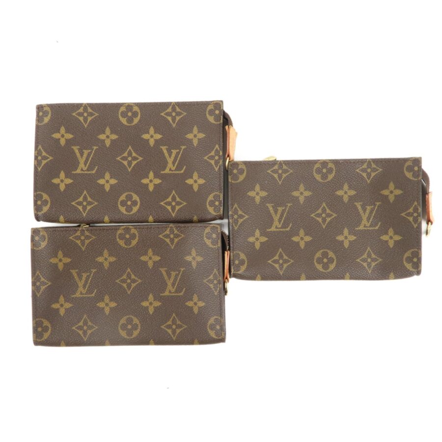 Louis Vuitton Monogram Set of 3 Pouch for Bucket PM Brown | Studio Nafay