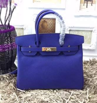 Hermes Birkin 35cm Epsom Leather Handbags Electric Blue Gold | Studio Nafay