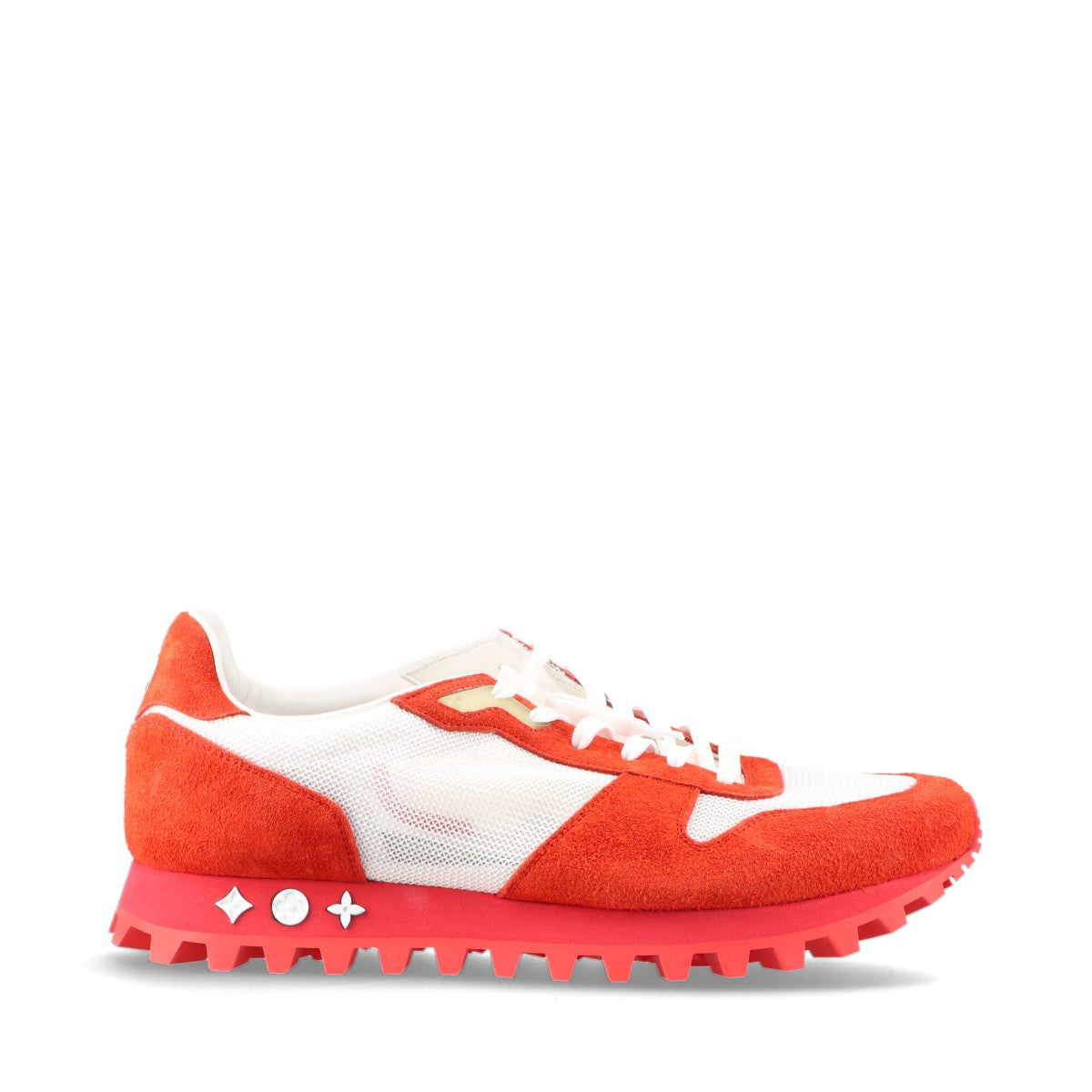 Louis Vuitton LV Runner Line 18 Years Mesh x Swed Trainers UK11 Men Red x White LV Logo Code Stopper