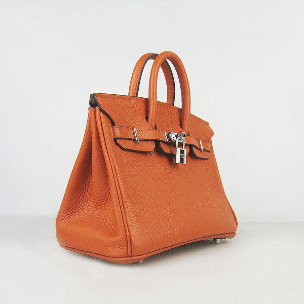 Hermes Birkin 25cm Handbag 6068 orange silver | Studio Nafay