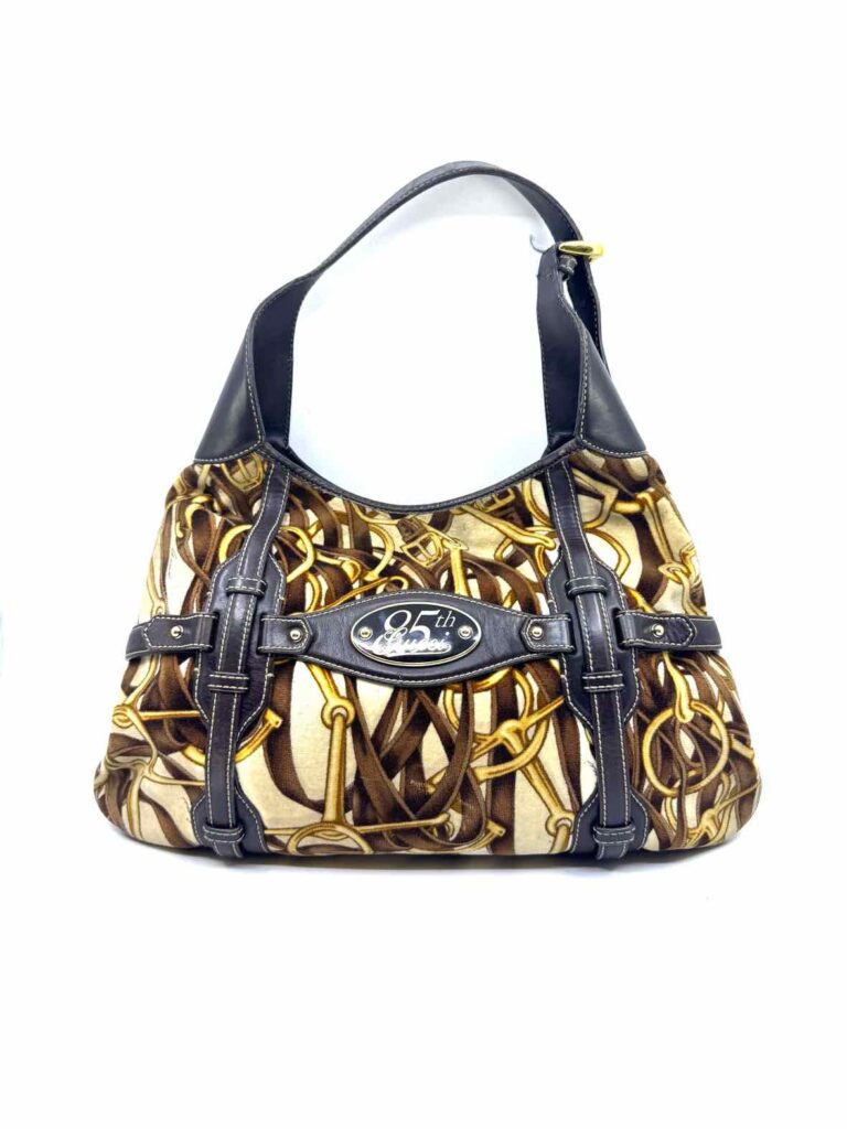 GUCCI Brown, beige Velvet Horsebit Handbag - Product Image 2