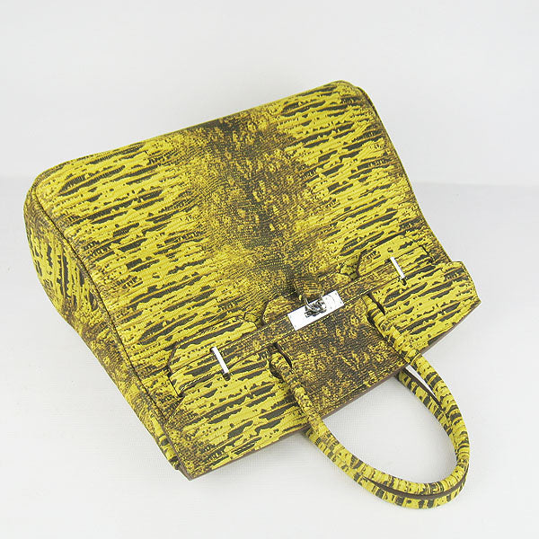 Hermes Birkin 30cm Lizard Pattern Handbag 6088 Yellow/Silver | Studio Nafay