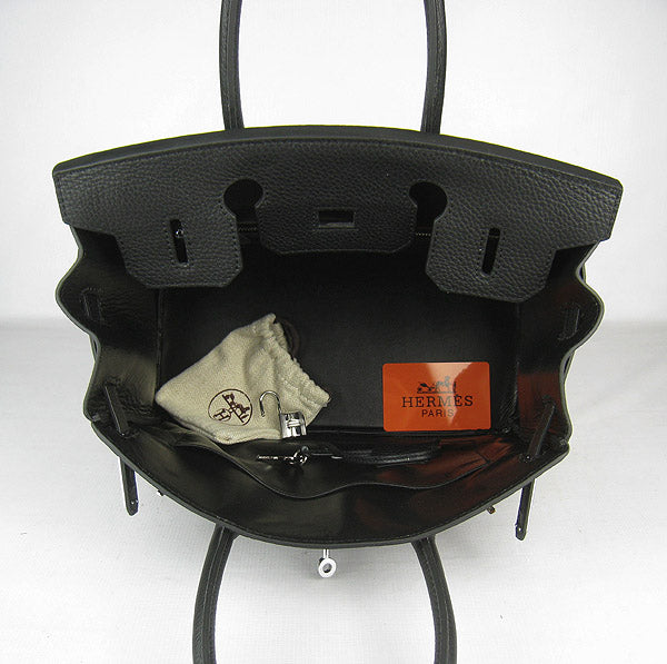 Hermes Birkin 30cm Togo Leather Handbags Black Silver | Studio Nafay