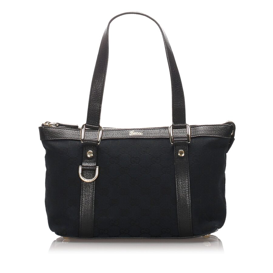 Gucci Black Canvas Fabric GG Tote Bag Italy | Studio Nafay