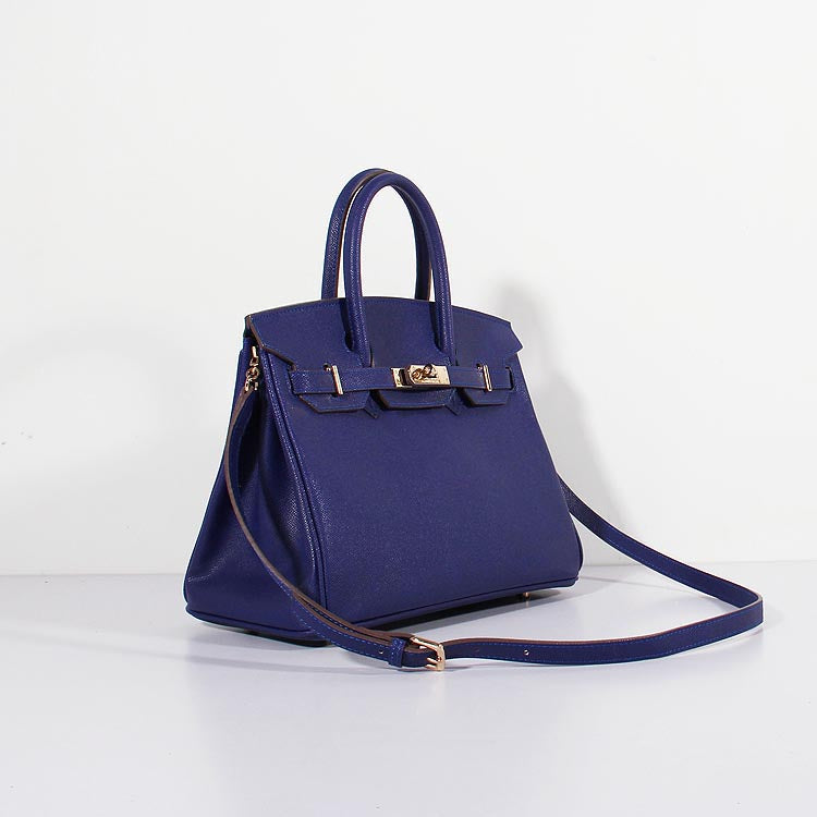 Hermes 30cm Birkin Bag Epsom Leather with Strap Electric Blue Gold | Studio Nafay
