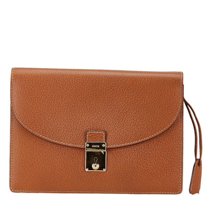 Gucci Leather Clutch Bag Brown | Studio Nafay