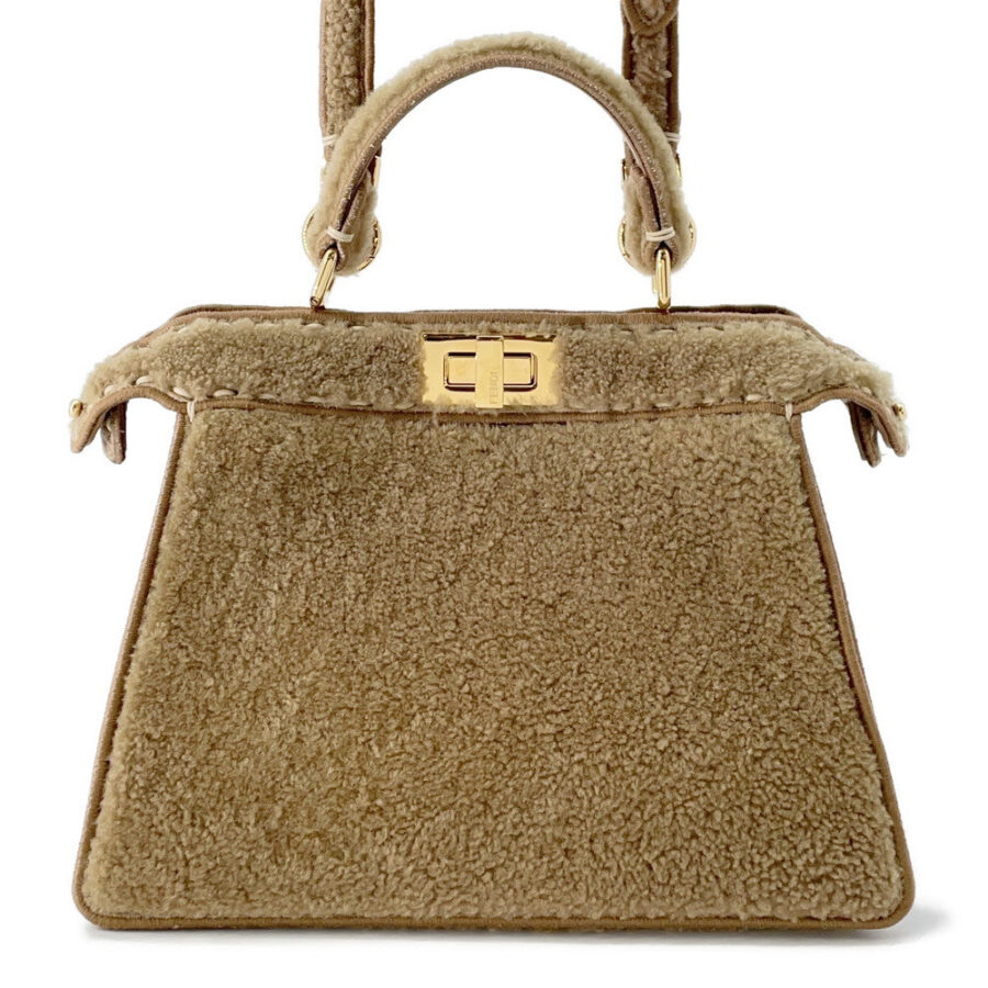 FENDI Peekaboo Icy You Brown8BN327 Mouton Size Small | Studio Nafay