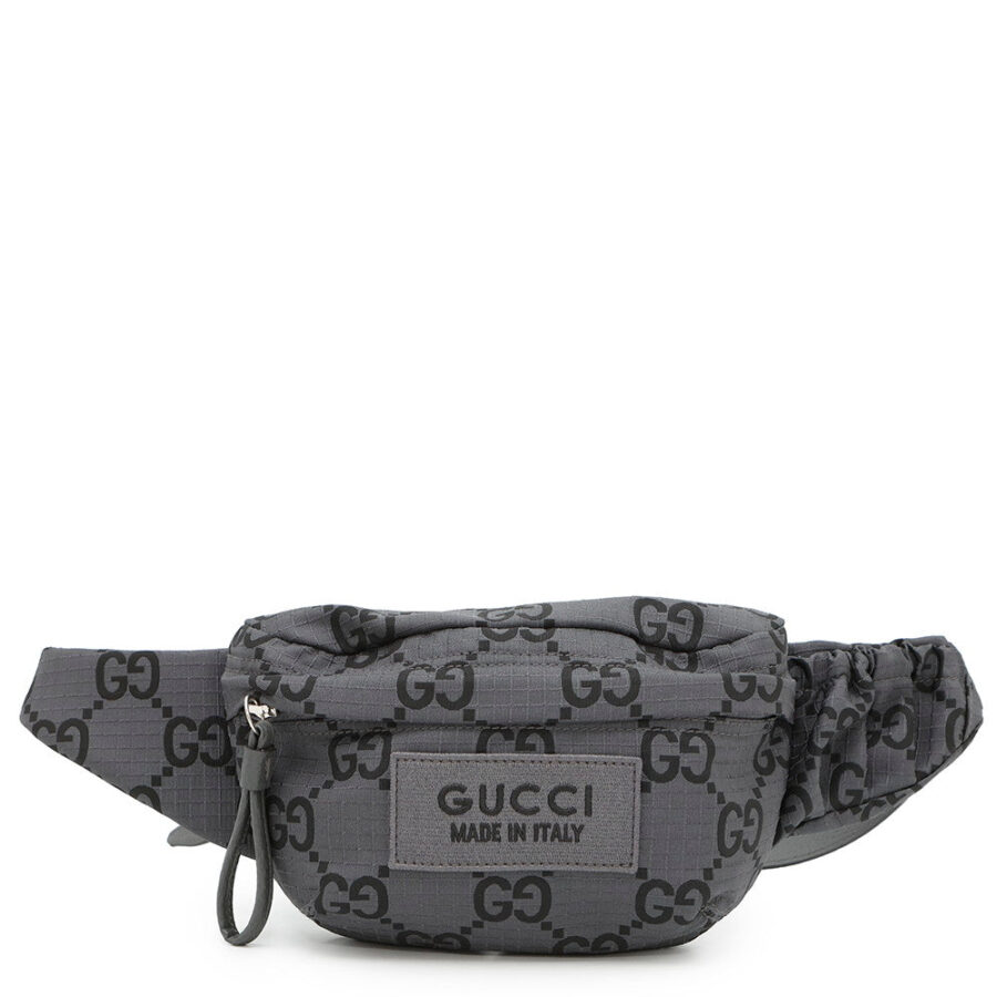 GUCCI GG Recycled Polyester Belt Bag Gray/Black767934 Eco-friendly NylonGG Polyester | Studio Nafay