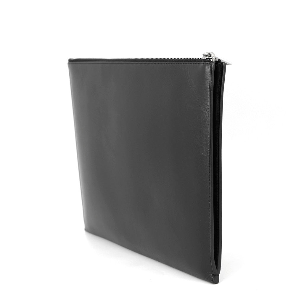 SAINT LAURENT PARIS Monogram Zip Tablet Holder Black453249 Leather