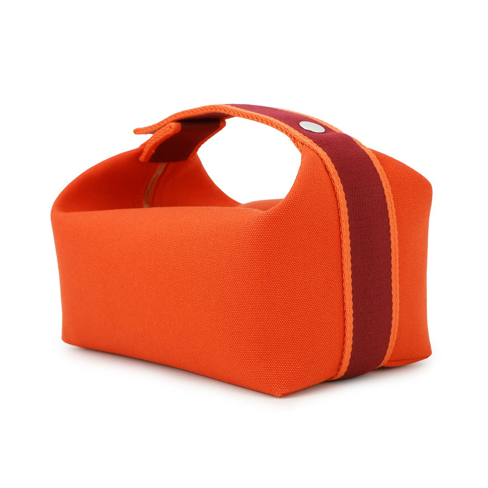 HERMES Brid a Black Feu/Bordeaux Canvas Size PM