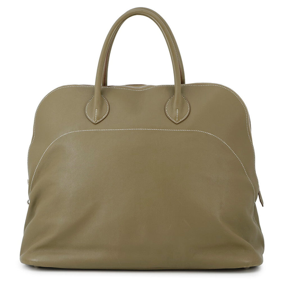 HERMES Bolide Relax Vert Gris Vaux Sikkim Leather Size 45 | Studio Nafay
