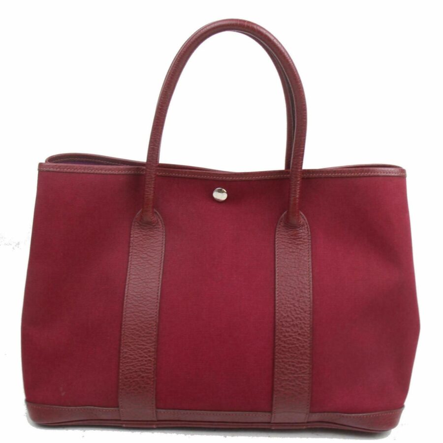 Luxury Hermes Tote Bag Garden Party Pm Red Canvas ( -15898) | Studio Nafay