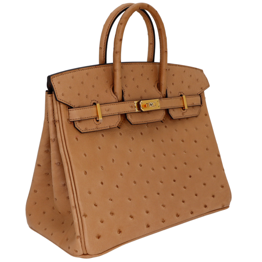Hermes25cm Birkin Chai Ostrich Gold Hardware
