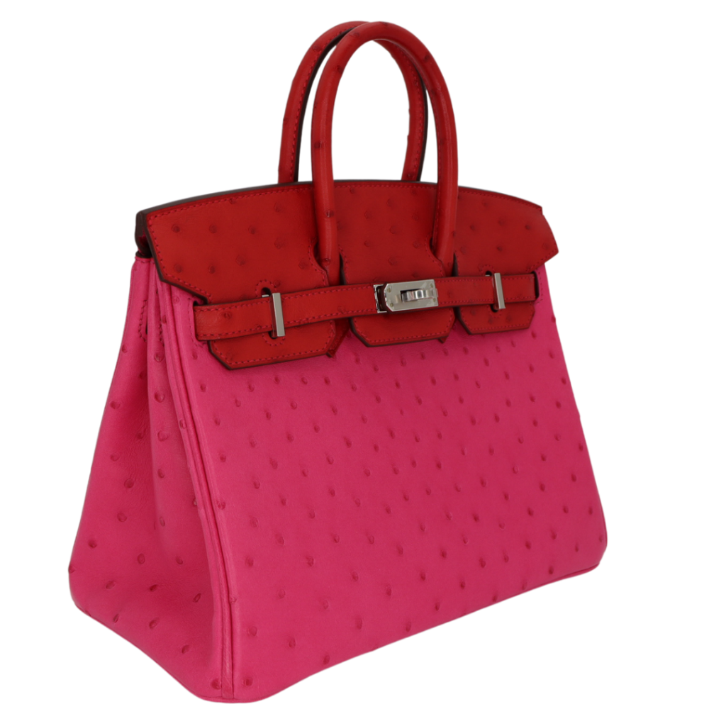 Hermes25cm Birkin Touch Rouge Vif/ Rose Tyrien Ostrich Palladium Hardware - Product Image 2