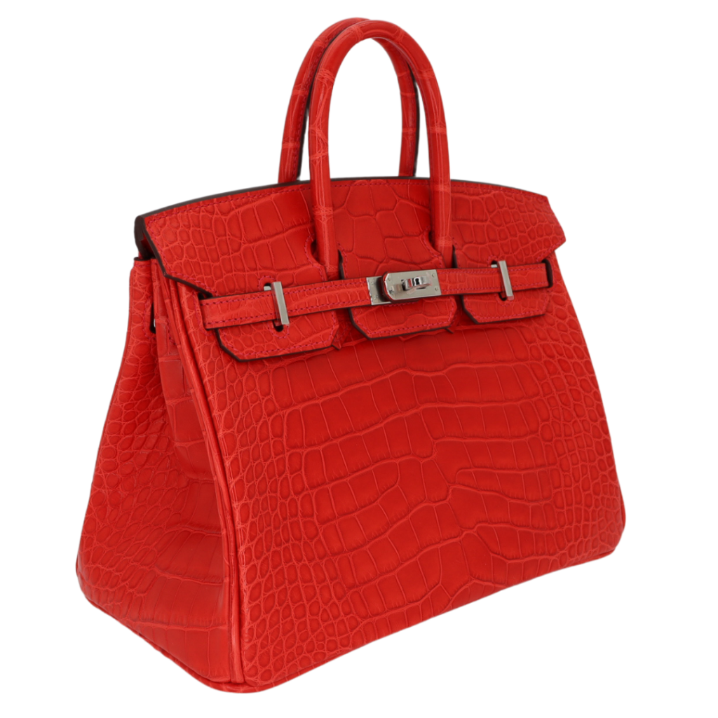 Hermes25cm Birkin Geranium Matte Alligator Palladium Hardware - Product Image 2