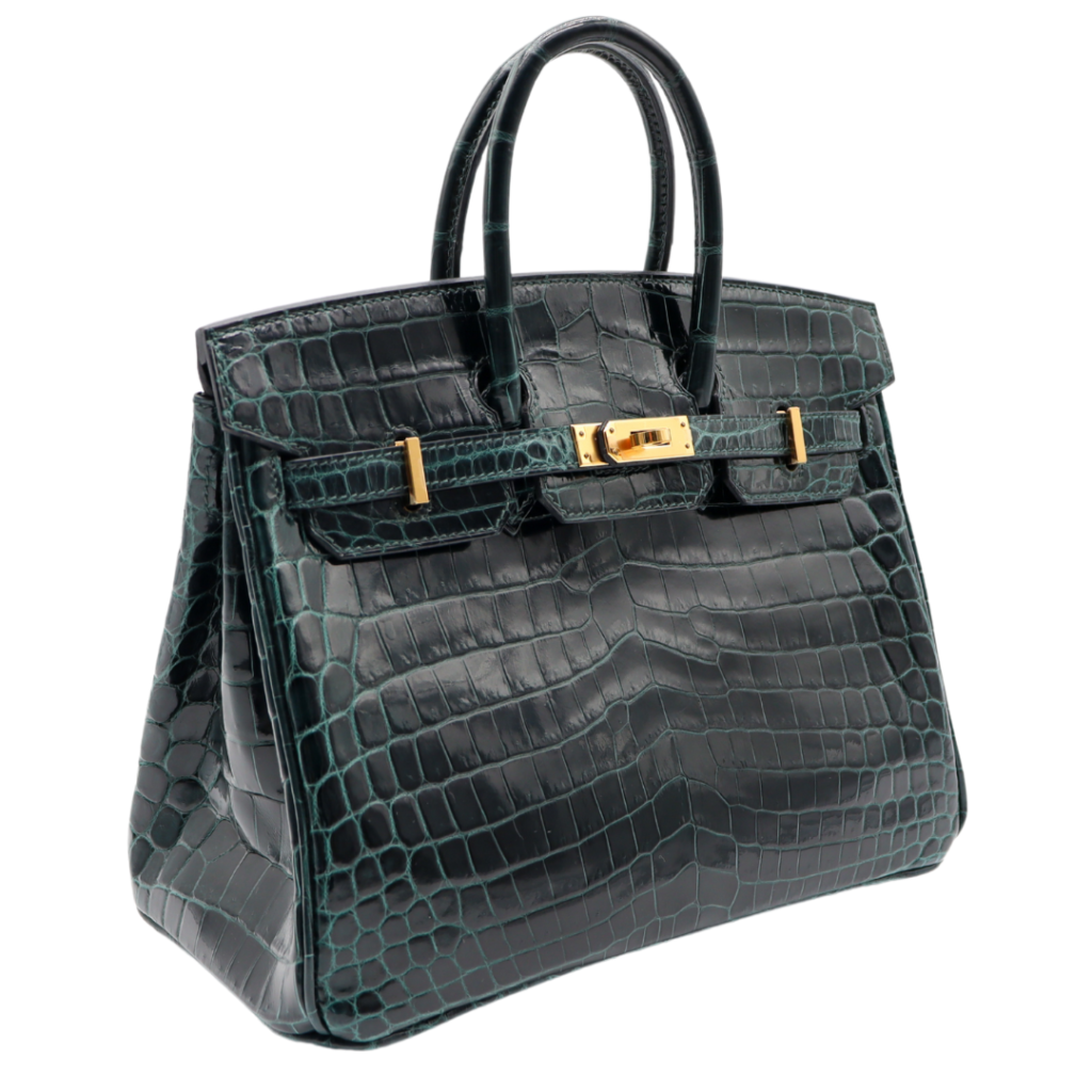 Hermes25cm Birkin Vert Cypress Shiny Niloticus Crocodile Gold Hardware - Product Image 2