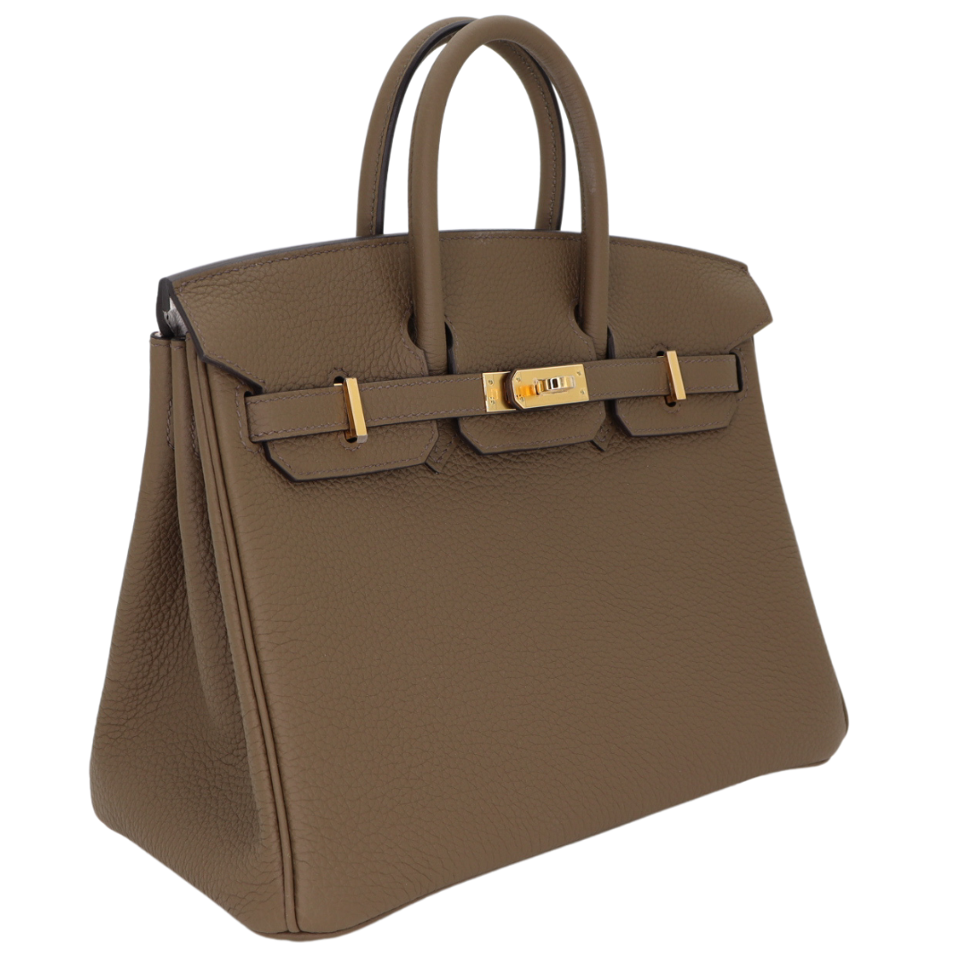 Hermes25cm Birkin Verso Toundra/ Blanc Togo Leather Gold Hardware