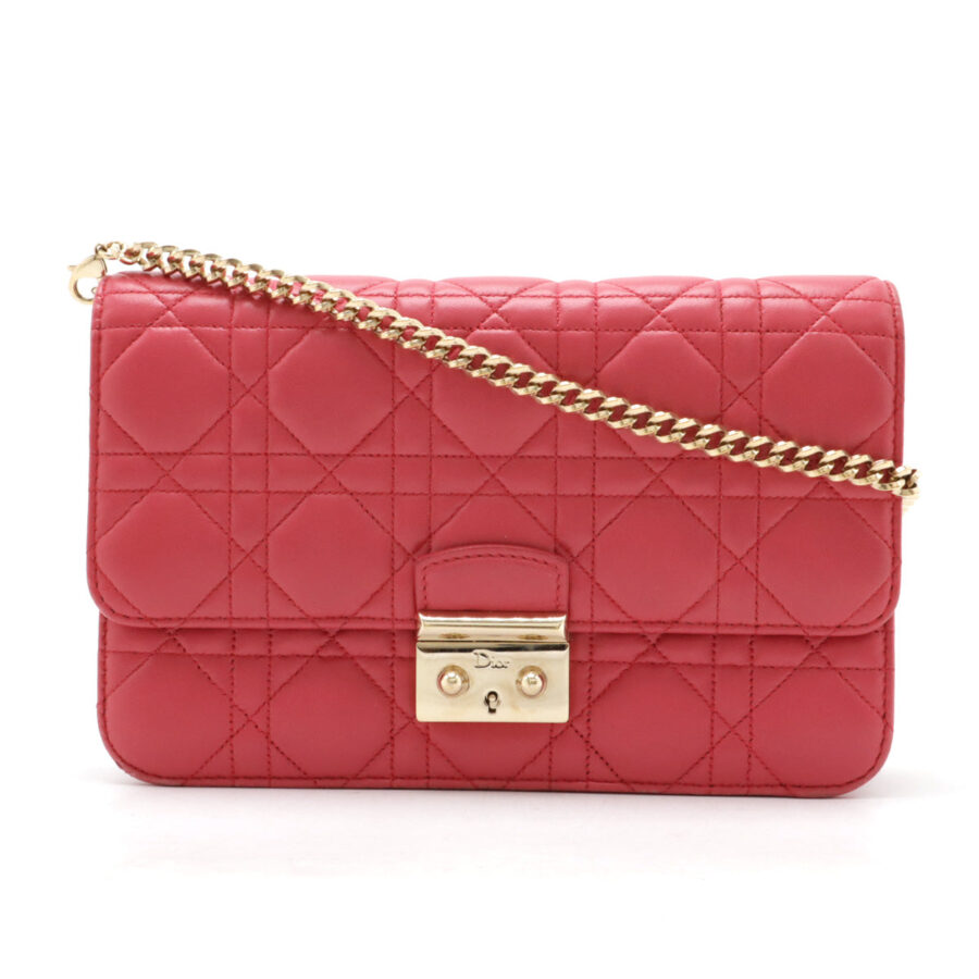 Dior Leather Cannage New Lock Chain Wallet Clutch | Studio Nafay