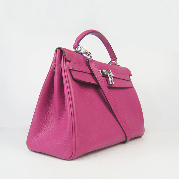 Luxury Hermes Kelly 35cm Togo Leather Handbag Peach/Silver | Studio Nafay