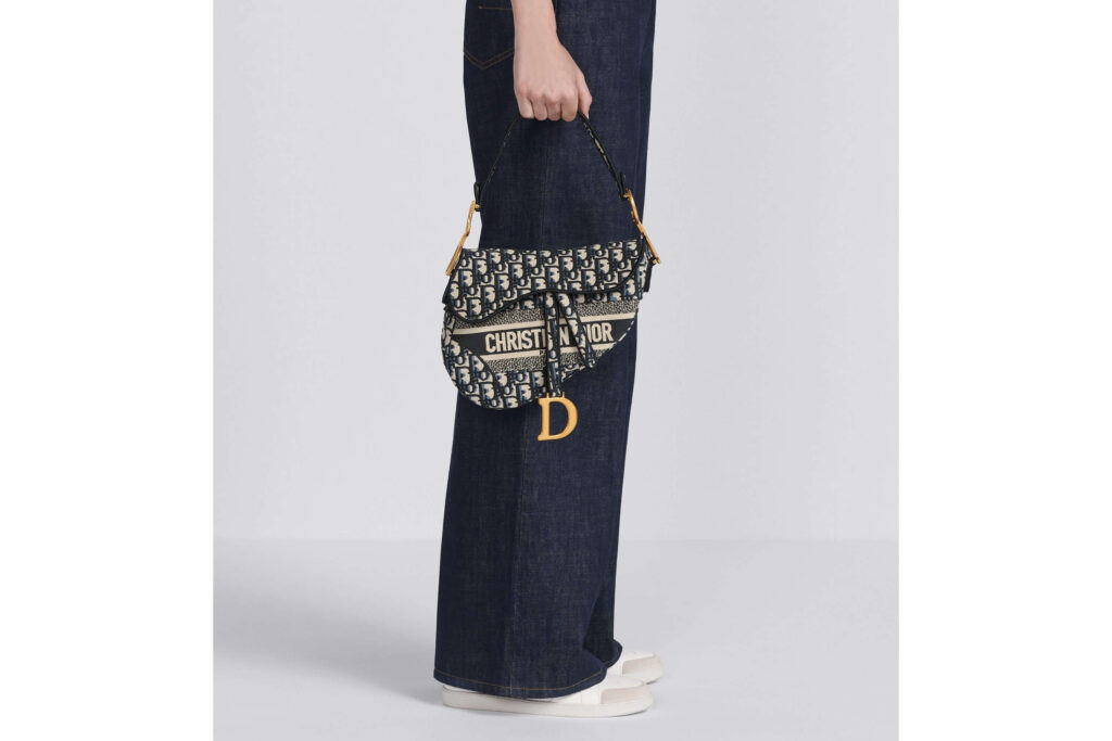 Dior Saddle Bag Blue Dior Oblique Embroidery - Product Image 2