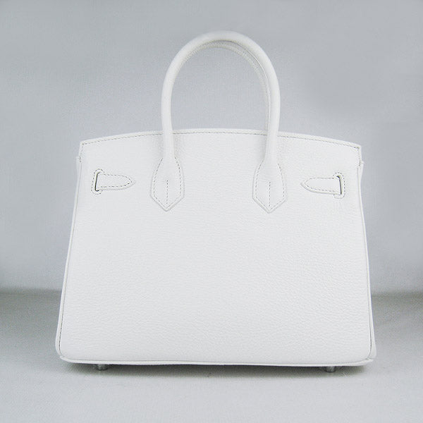 Hermes Birkin 30cm Togo Leather Handbags White Silver | Studio Nafay