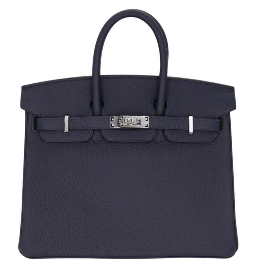 Hermes25cm Birkin Bleu Nuit Togo Leather Palladium Hardware | Studio Nafay