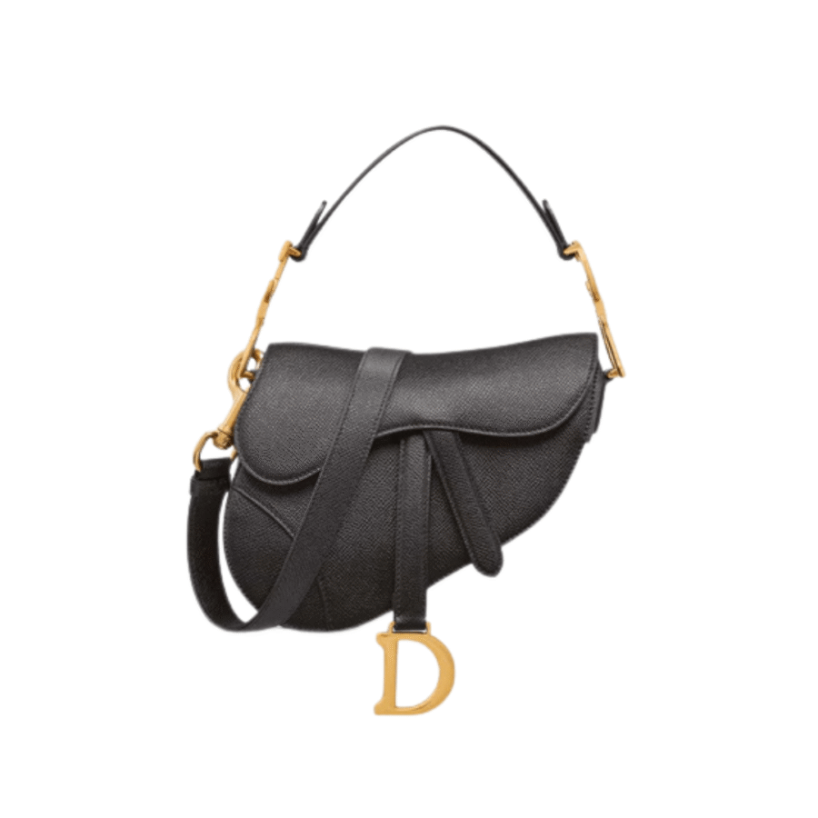 Dior Mini Saddle Bag with Strap black | Studio Nafay