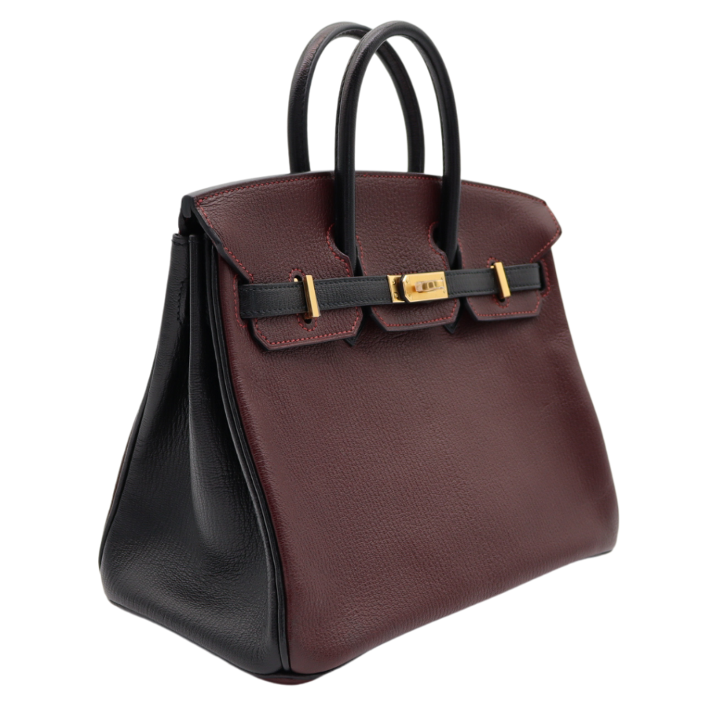 Hermes25cm Birkin HSS Bordeaux/ Black Chèvre Gold Hardware - Product Image 2