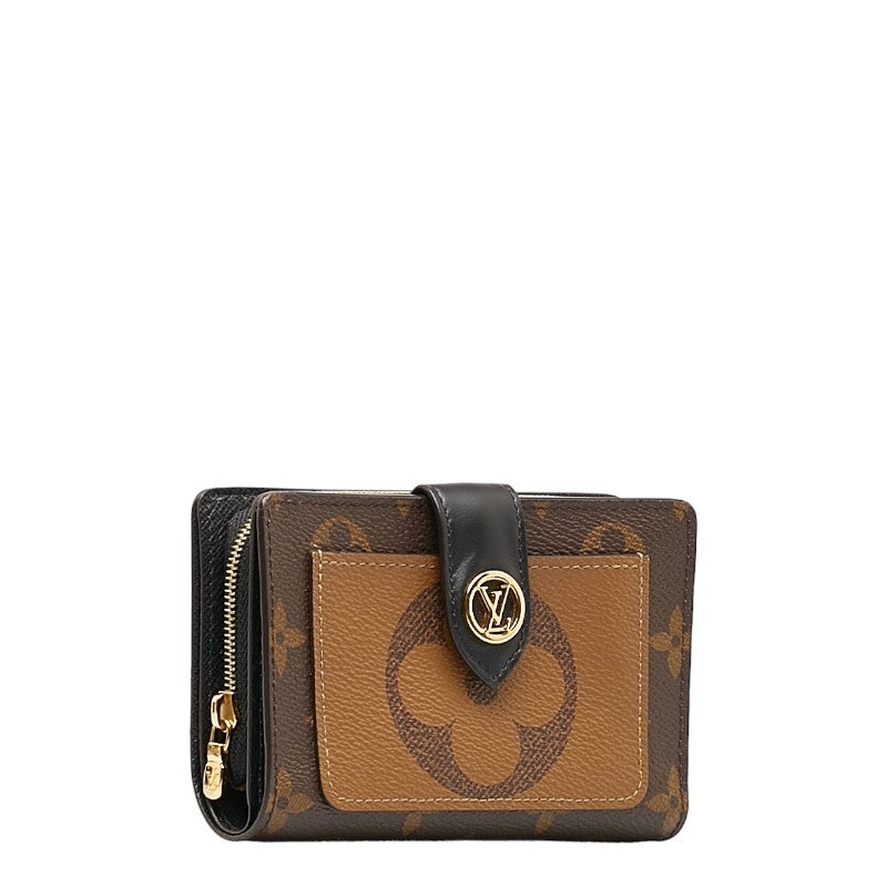 Louis Vuitton Monogram Giant Reverse Portfolio Juliet Double Folded Wallet Marlon Brown PVC Leather Louis Vuitton