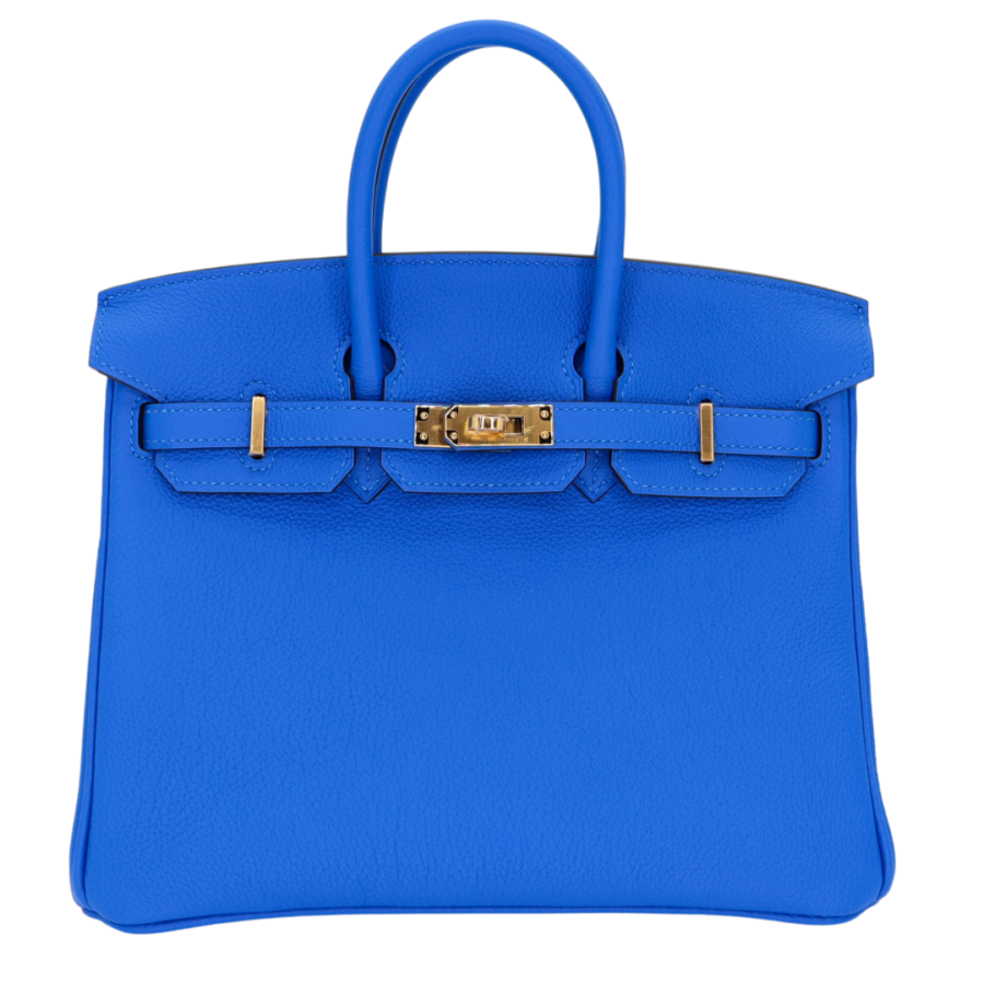 Hermes25cm Birkin Bleu Hydra Togo Leather Gold Hardware | Studio Nafay