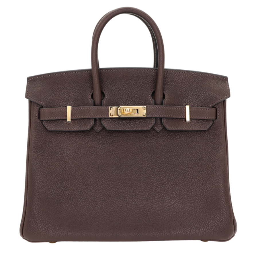 Hermes25cm Birkin Ebene Barenia Faubourg Gold Hardware | Studio Nafay