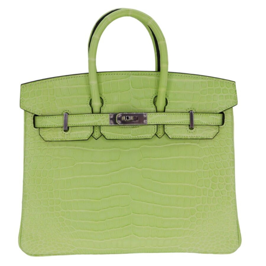 Hermes25cm Birkin Jaune Bourgeon Matte Porosus Crocodile Palladium Hardware | Studio Nafay