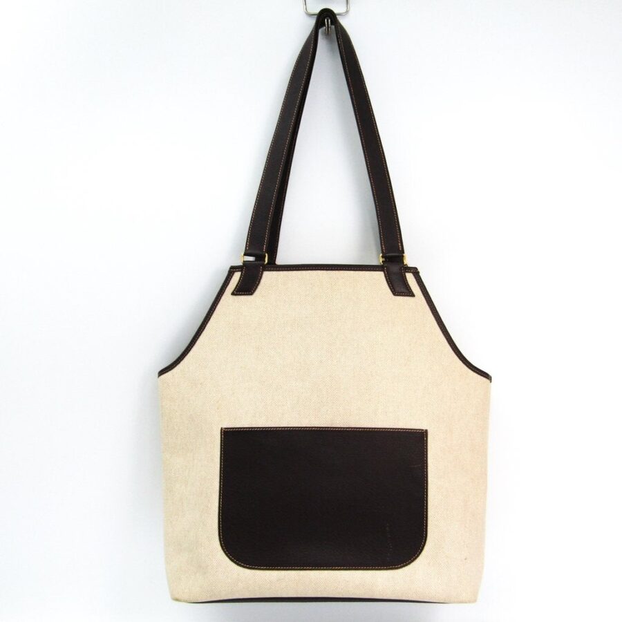 Luxury Hermes Natural Toile Canvas Jardinier Tote (SHA-39043) | Studio Nafay