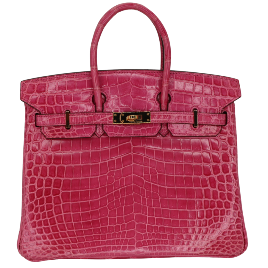 Hermes25cm Birkin Rose Tyrien Shiny Niloticus Crocodile Gold Hardware | Studio Nafay