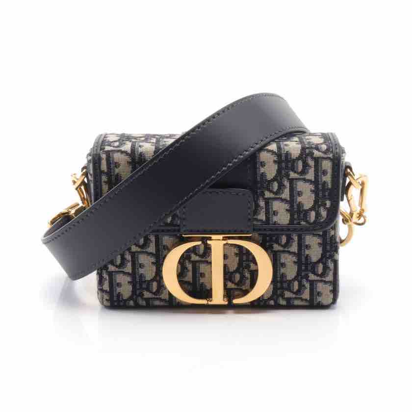 Dior 30 Montaigne Oblique Navy Blue Flap Bag | Studio Nafay