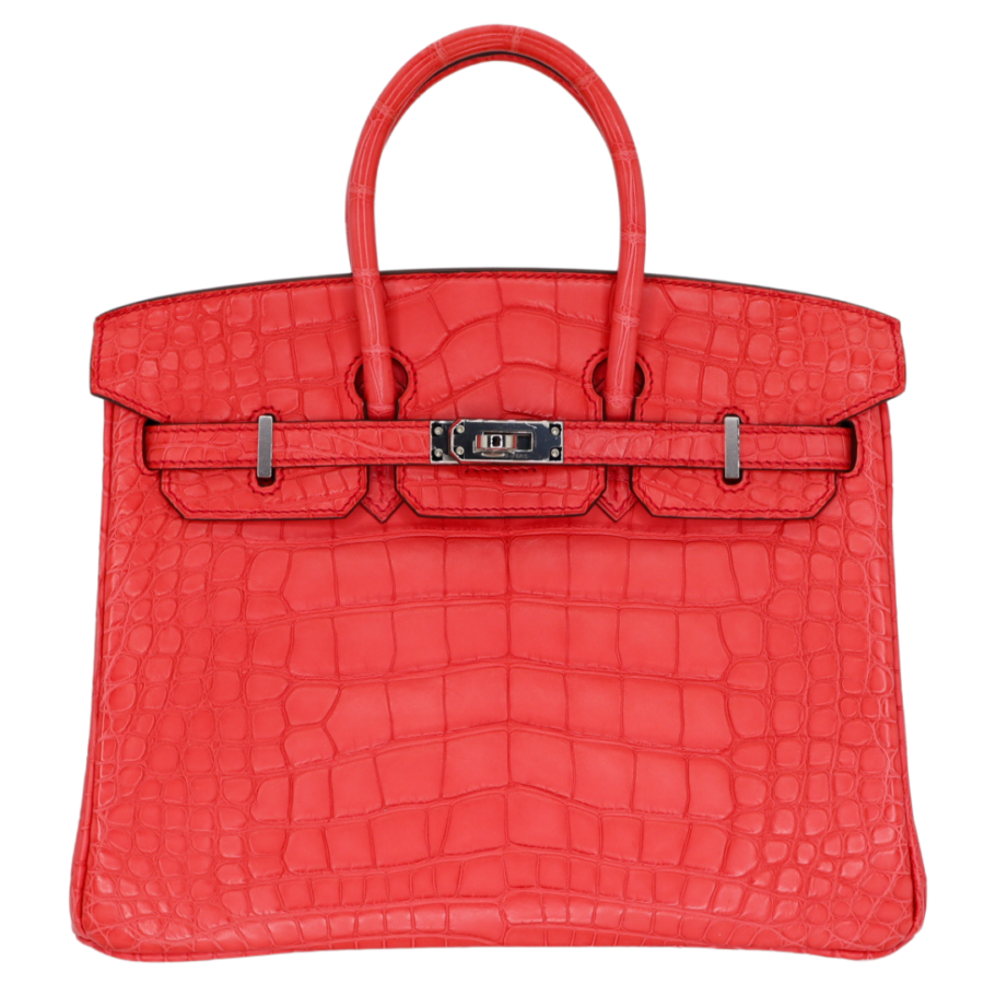 Hermes25cm Birkin Bougainvillea Matte Alligator Palladium Hardware | Studio Nafay