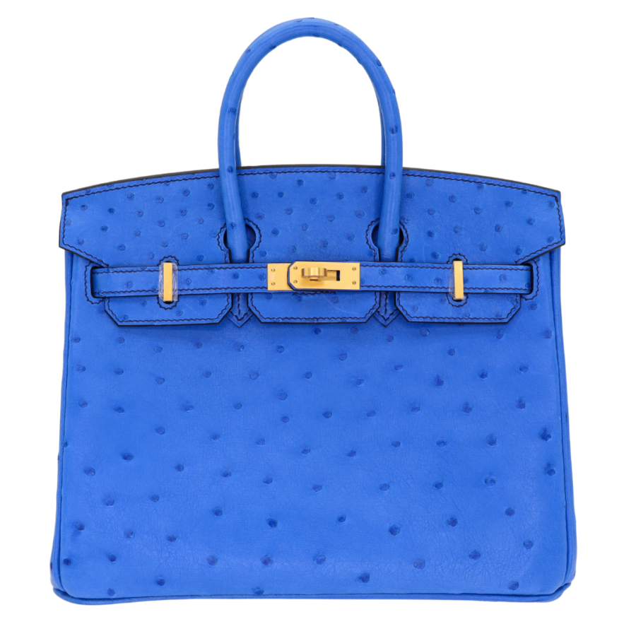 Hermes25cm Birkin HSS Mykonos Ostrich Brushed Gold Hardware | Studio Nafay