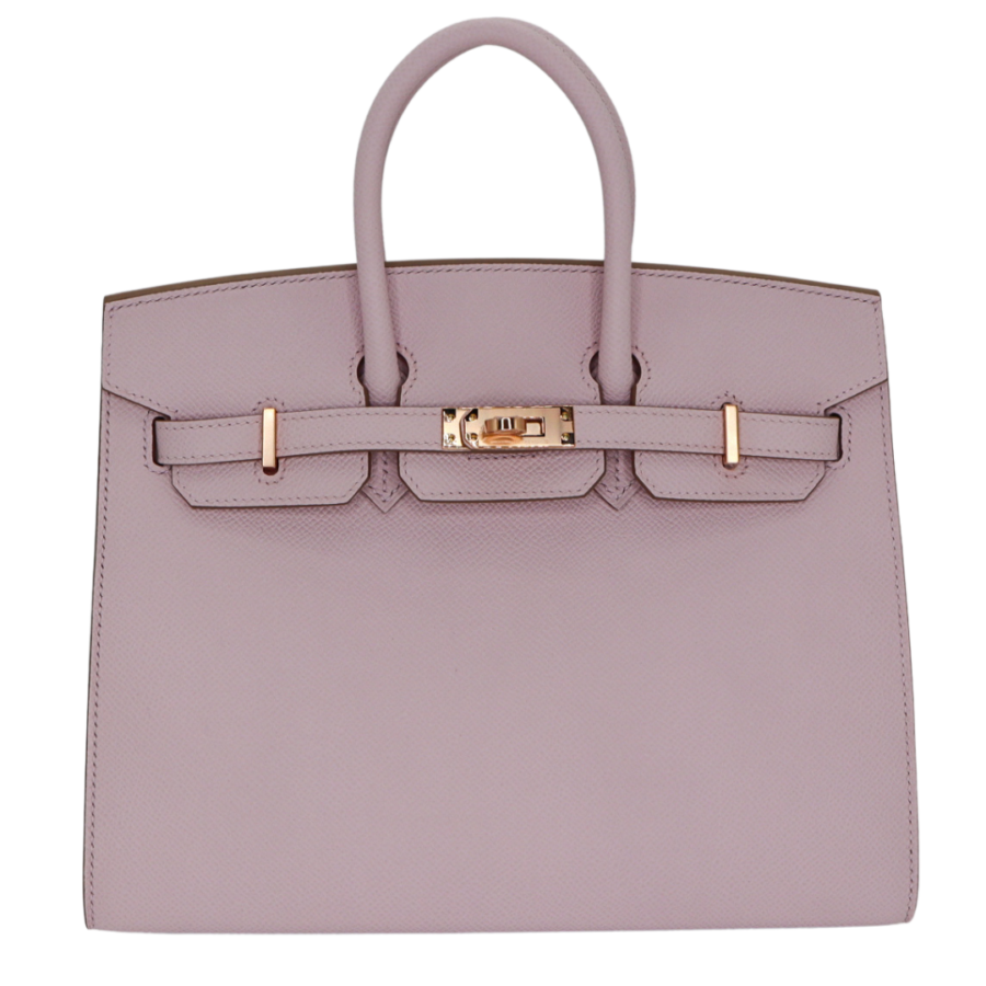 Hermes25cm Birkin Sellier HSS Mauve Pale/ Gris Perle Epsom Leather Rose Gold Hardware | Studio Nafay