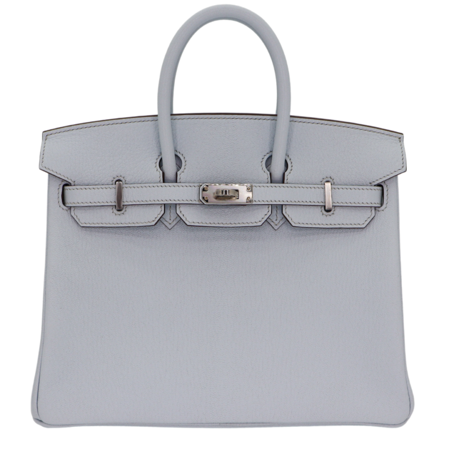 Hermes25cm Birkin HSS Bleu Brume Chèvre Leather Palladium Hardware | Studio Nafay