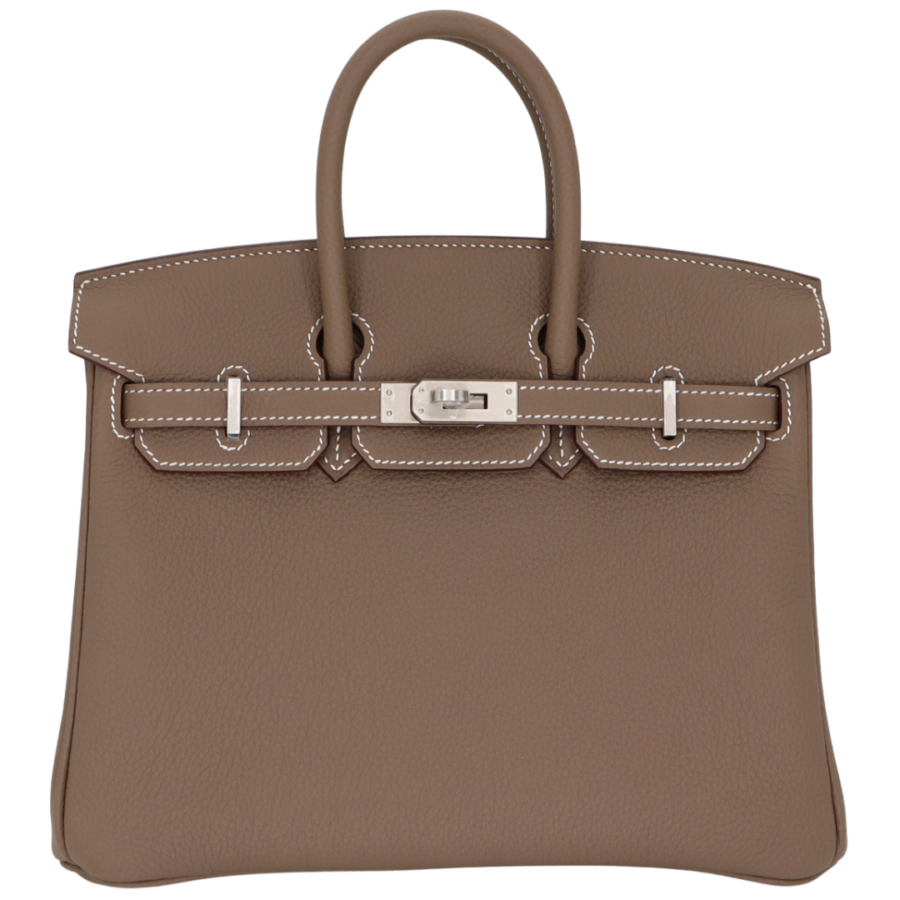 Hermes25cm Birkin Etoupe Togo Leather Brushed Palladium Hardware | Studio Nafay