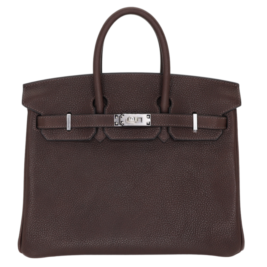 Hermes25cm Birkin Ebene Barenia Faubourg Palladium Hardware | Studio Nafay
