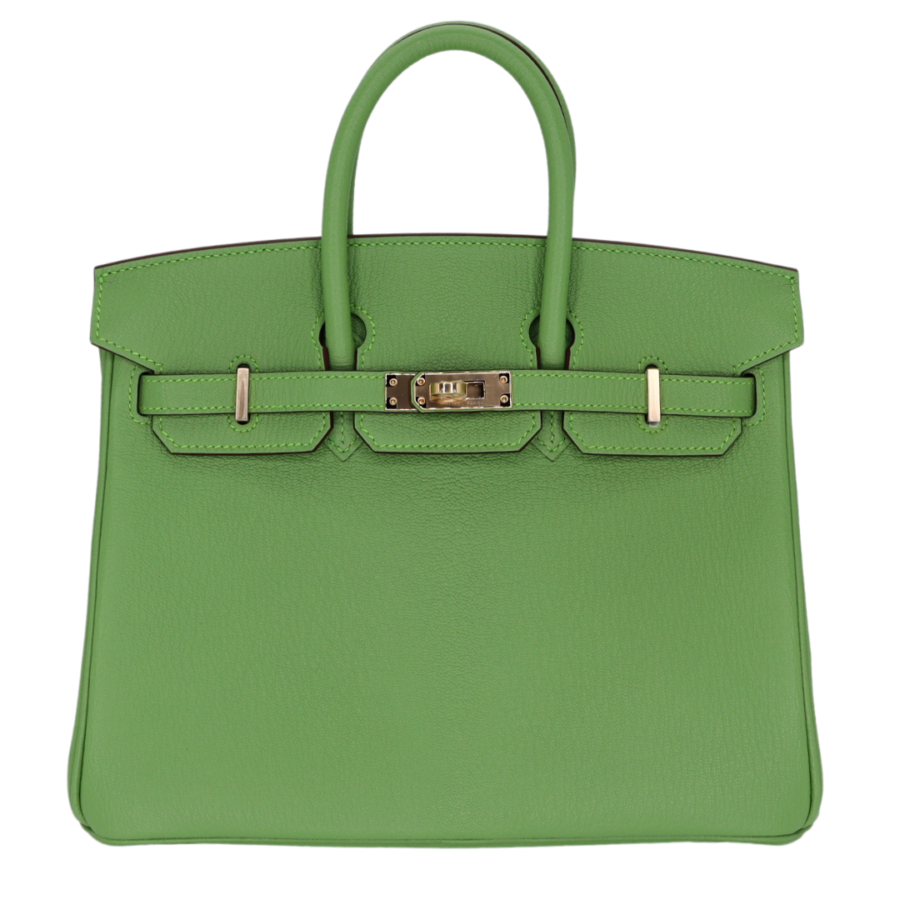 Hermes25cm Birkin HSS Vert Criquet Chevre Leather Gold Hardware | Studio Nafay