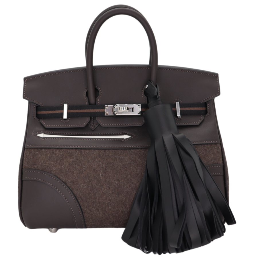 Hermes25cm Birkin Go Team Ebene Swift/ Feutre Palladium Hardware | Studio Nafay