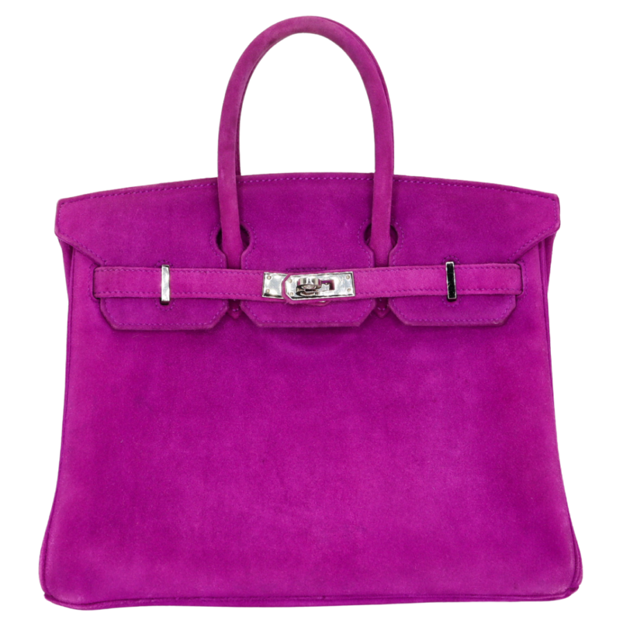 Hermes25cm Birkin Doblis Ultraviolet Suede Palladium Hardware | Studio Nafay