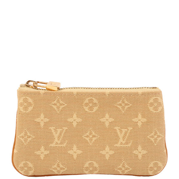 LOUIS VUITTON Made Monogram Mini Lin Pochette Cles Beige
