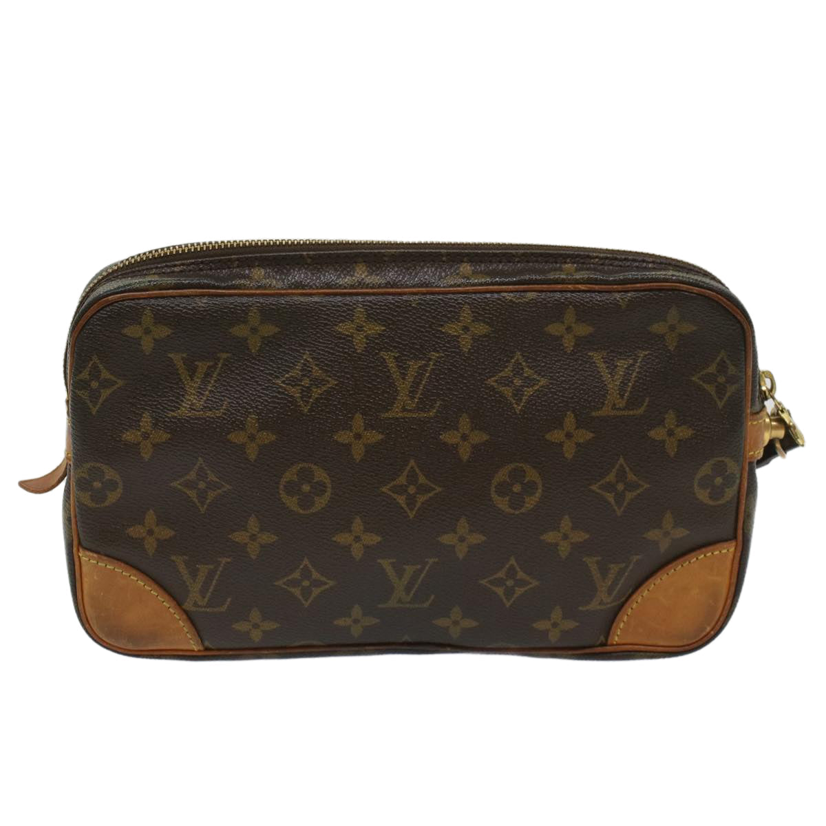 Louis Vuitton Marly Dragonne Brown Canvas Clutch Bag ( )